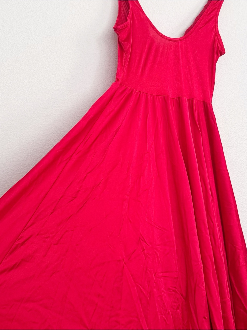 Vintage Olga Red Nightgown Large Made in USA 92270 Full Sweep Tricot - Picture 8 of 12